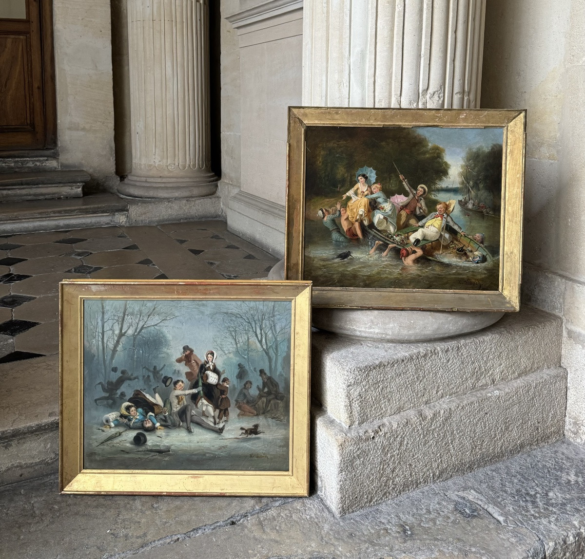 Les Joies Du Canotage, Huile Sur Toile Signée, Vers 1880-photo-5