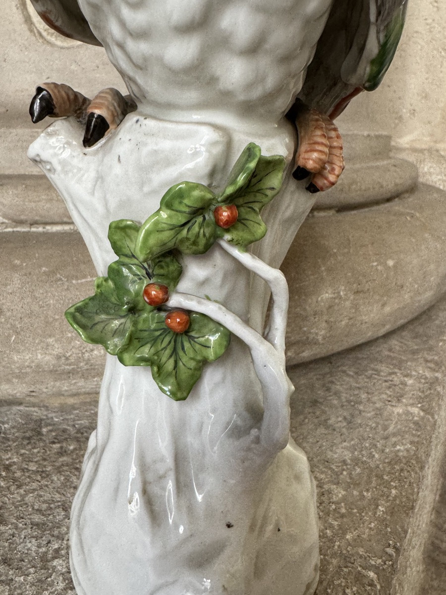 Cacatoès En Porcelaine Allemande Fin 19ème Siècle-photo-4