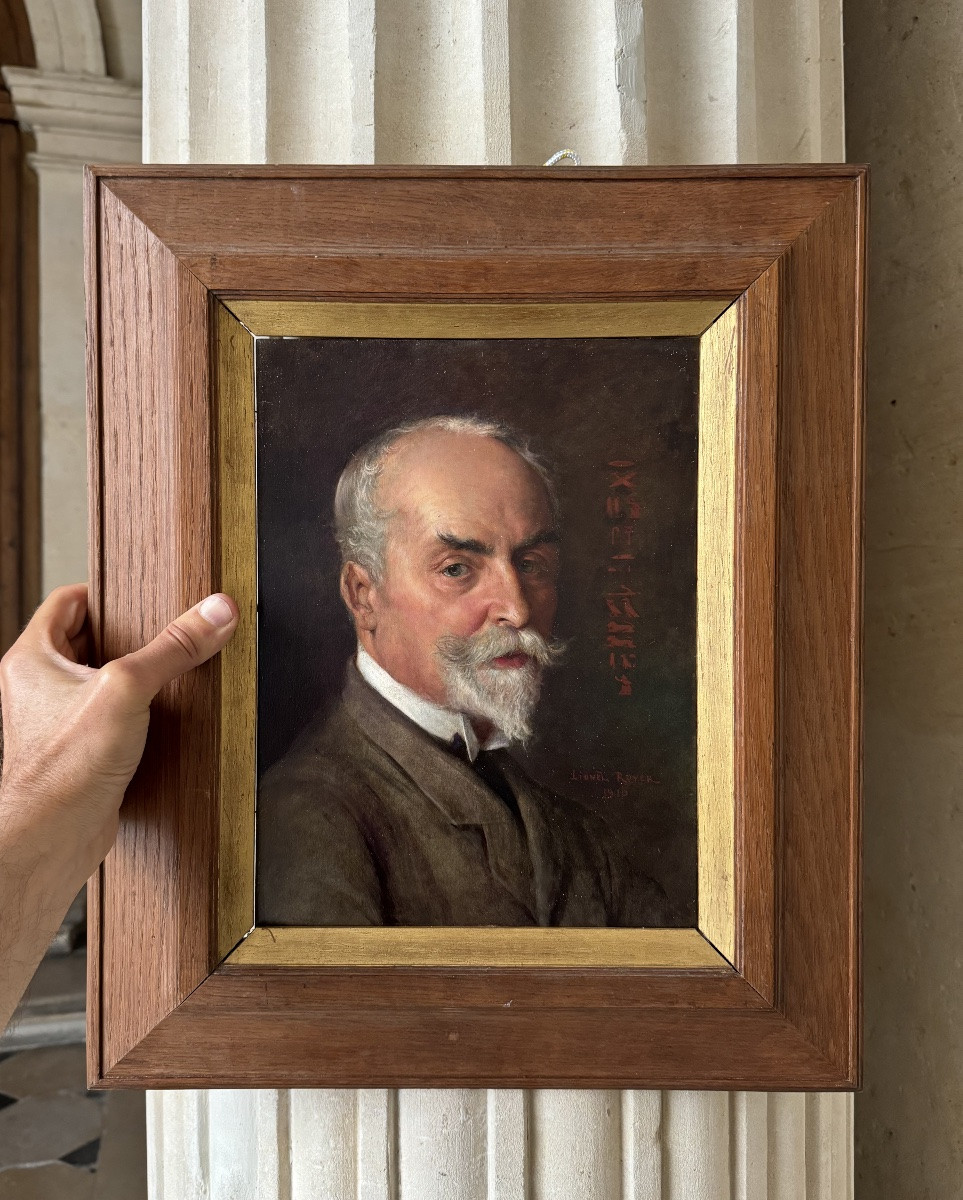 Portrait With Hieroglyph Of Dominique Mallet, Egyptologist And Journalist, By Lionel Royer 1910-photo-8