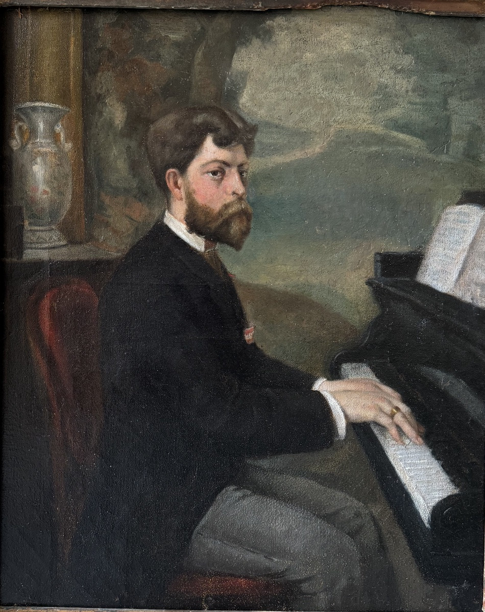 Portrait Of A Musician At The Piano, Circa 1890-photo-1