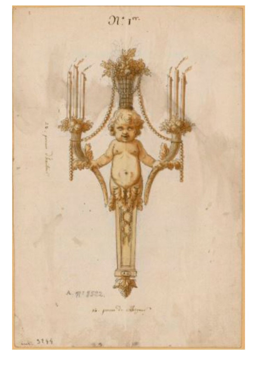 Paire d’Appliques En Bronze  Doré De Style Louis XVI-photo-7