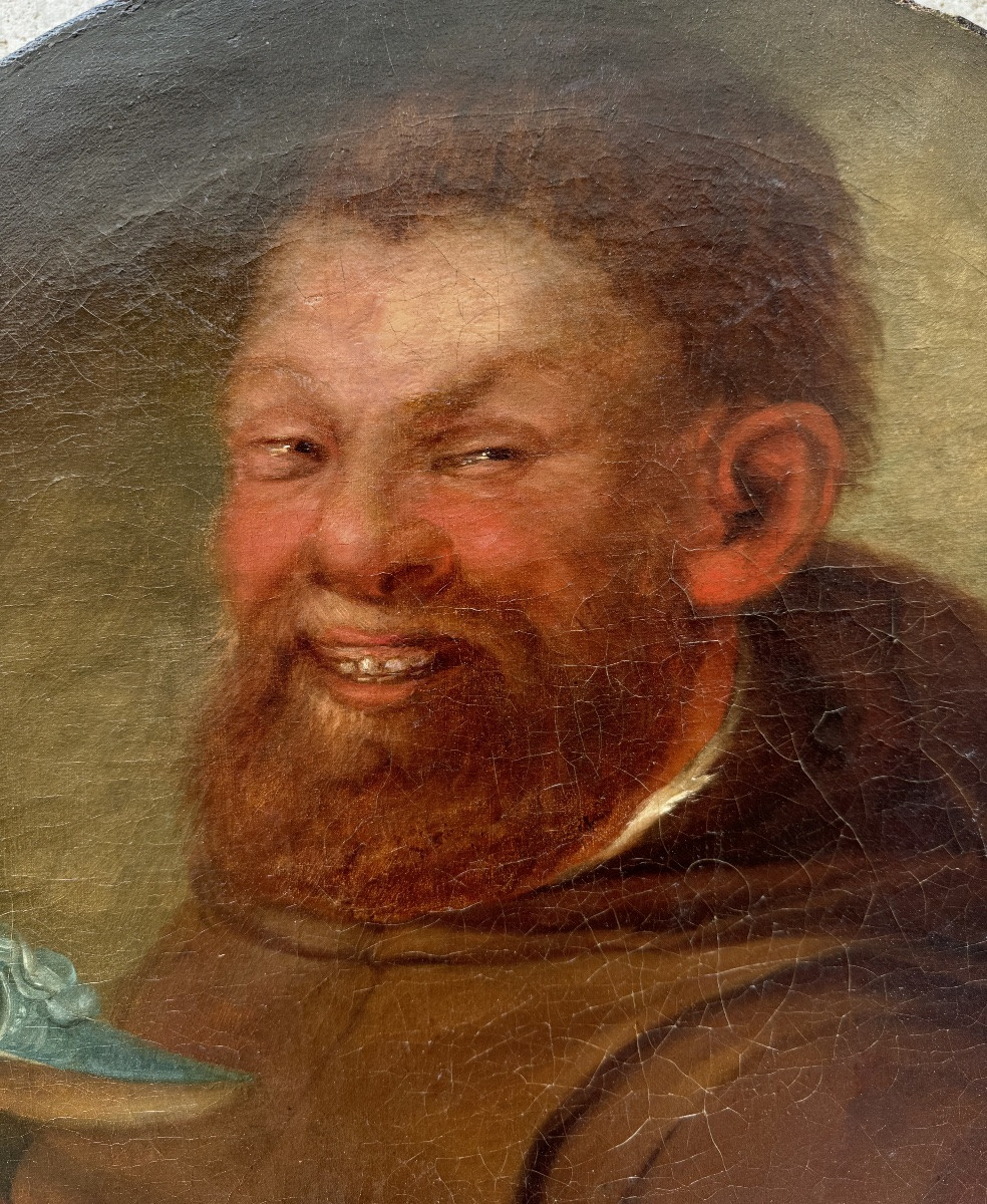 Laughing Monk Holding A Woman's Shoe, 17th Century -photo-2