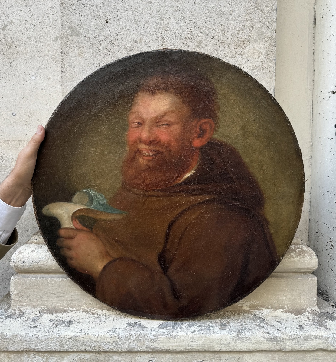 Laughing Monk Holding A Woman's Shoe, 17th Century 