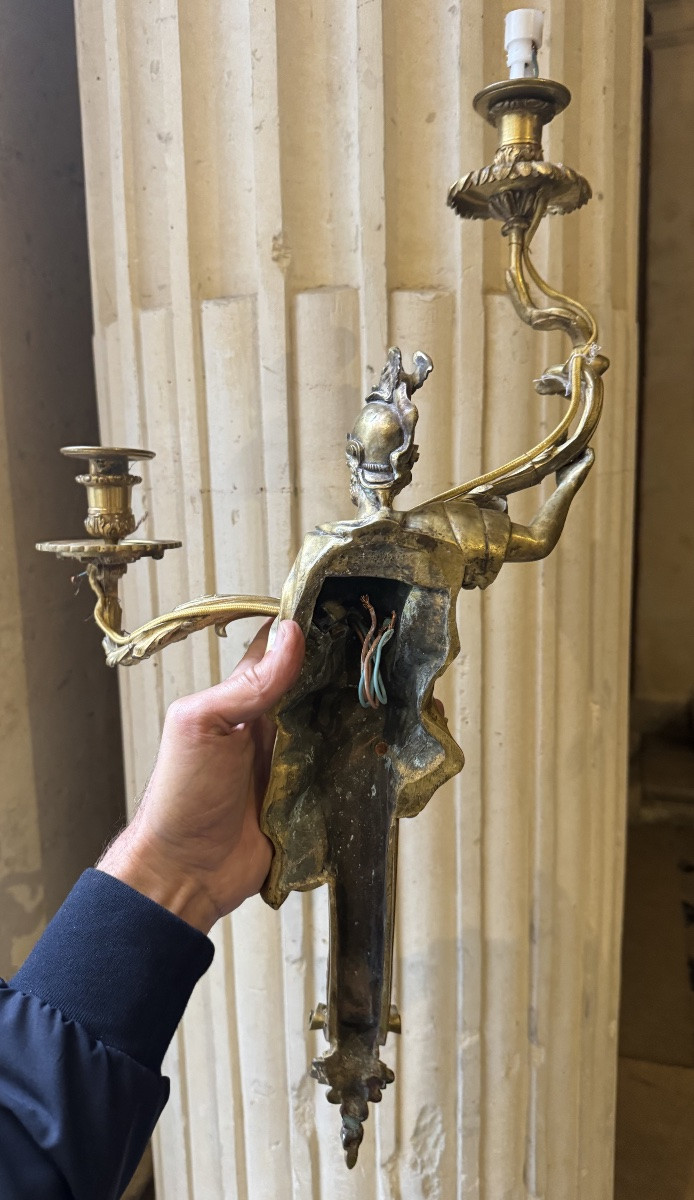 Pair Of Regency Style Bronze Wall Lights -photo-2