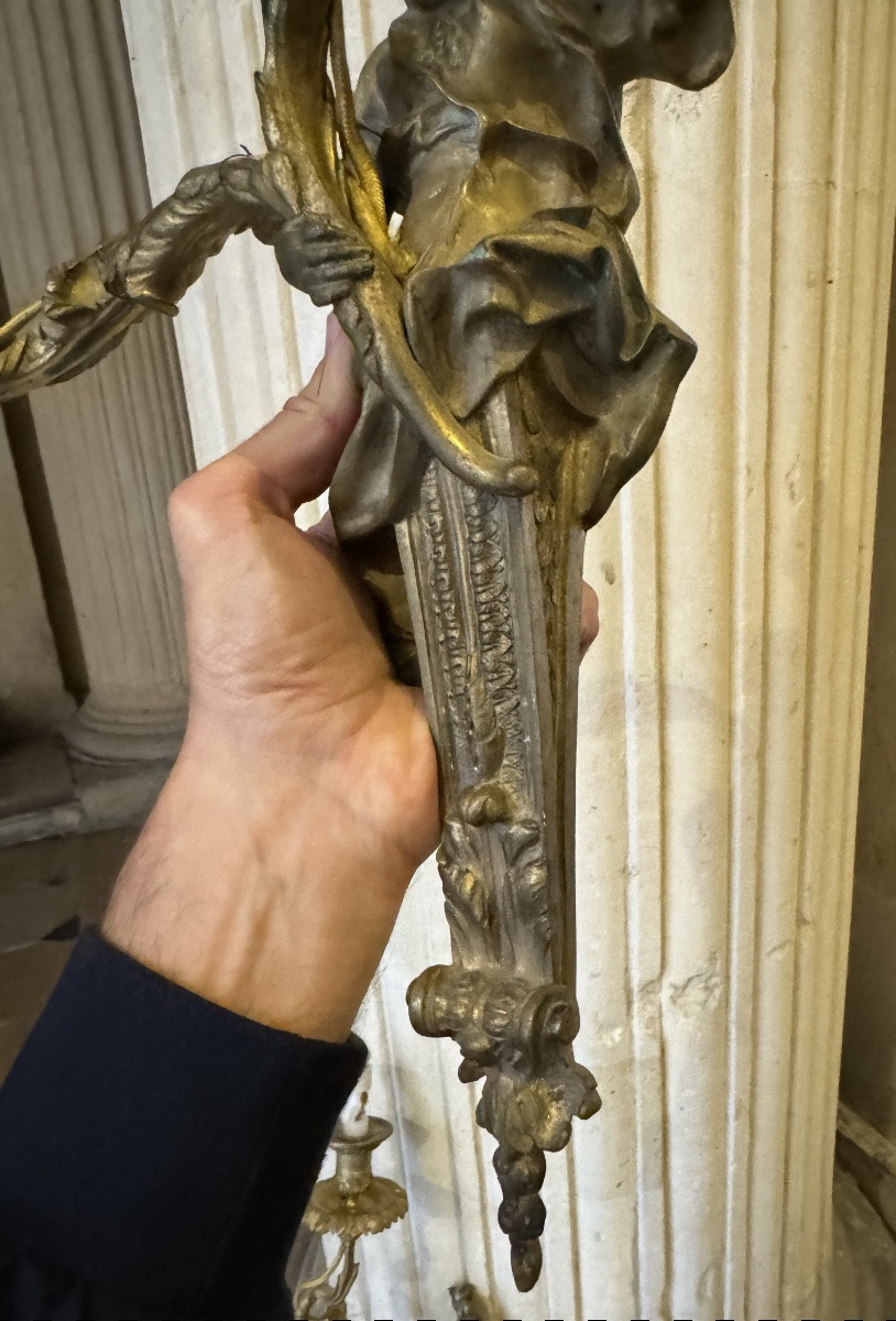 Pair Of Regency Style Bronze Wall Lights -photo-5