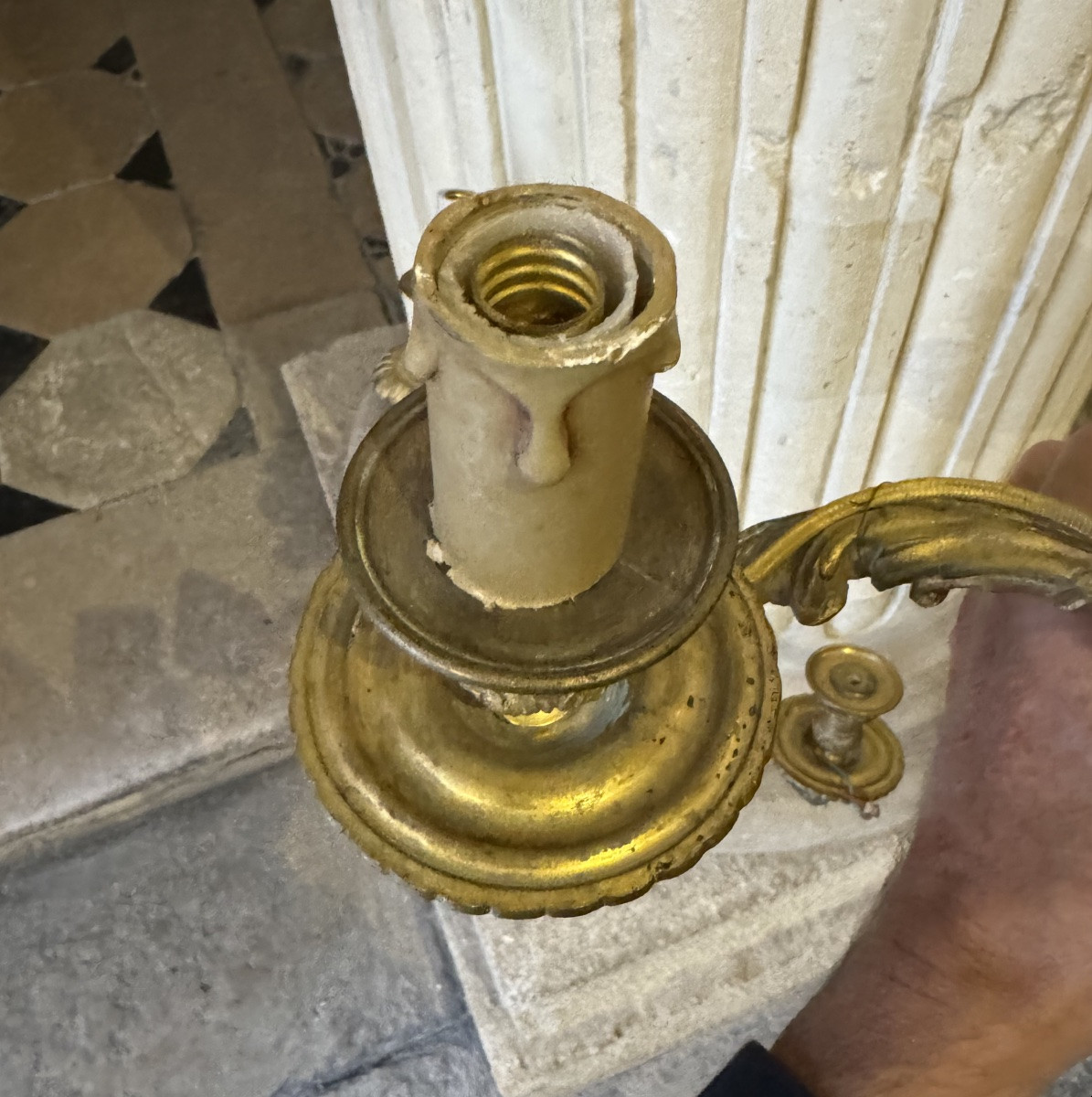 Pair Of Regency Style Bronze Wall Lights -photo-7