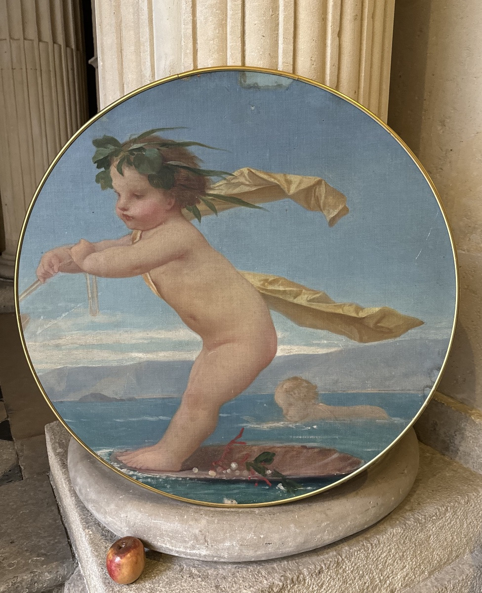 Children's Games, 4 Canvases Napoleon III Period, Pierre Cardin Collection -photo-4