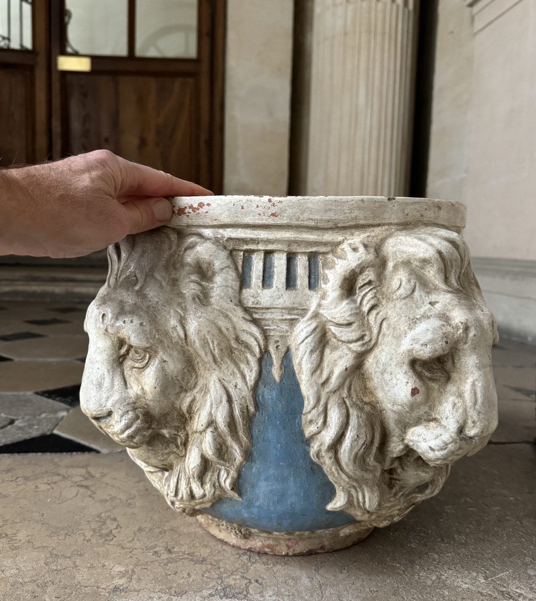 Grande Jardinière En Terre Cuite Fin 19ème Siècle-photo-1