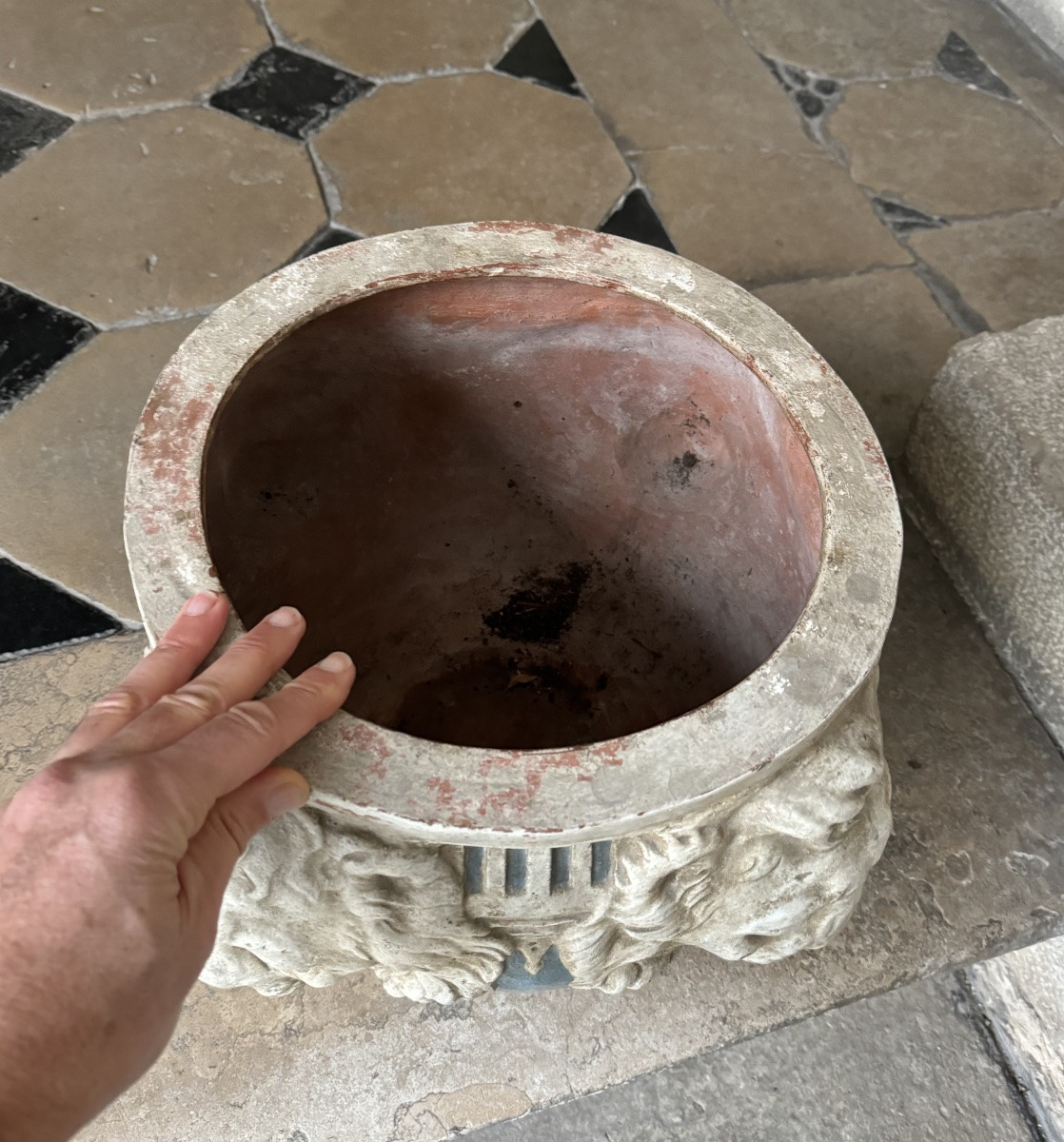 Grande Jardinière En Terre Cuite Fin 19ème Siècle-photo-2