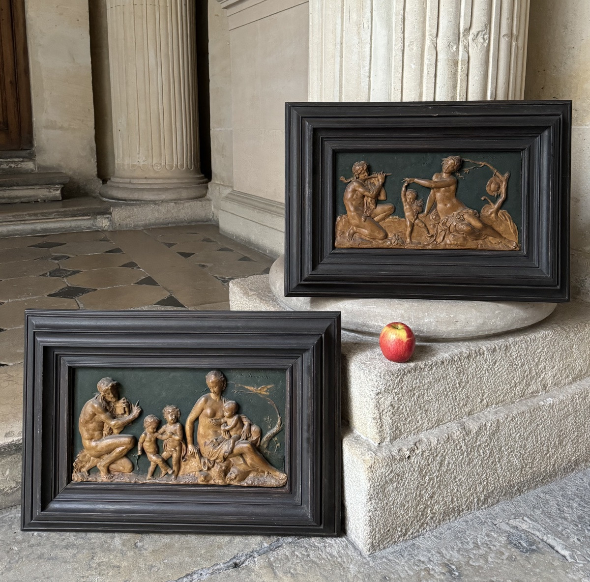 Paire De Bas-Reliefs Par Jules Franceschi -photo-7