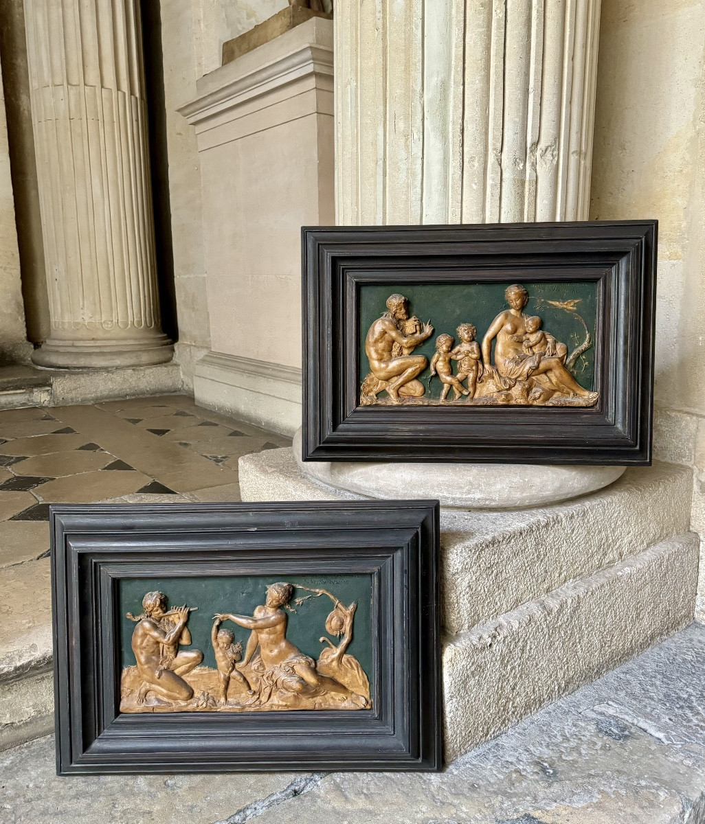 Paire De Bas-Reliefs Par Jules Franceschi 