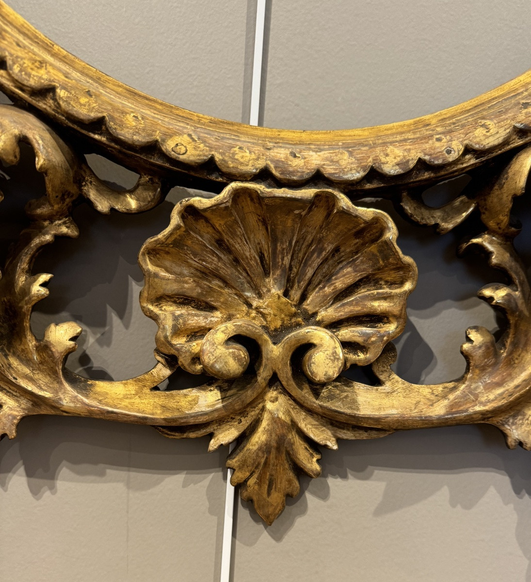Grand Cadre Italien En Bois Doré 19ème Siècle -photo-4