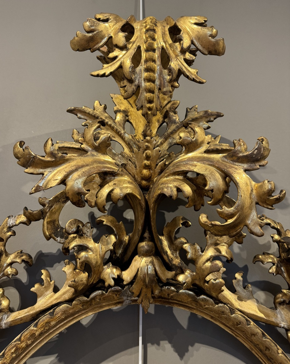 Grand Cadre Italien En Bois Doré 19ème Siècle -photo-3