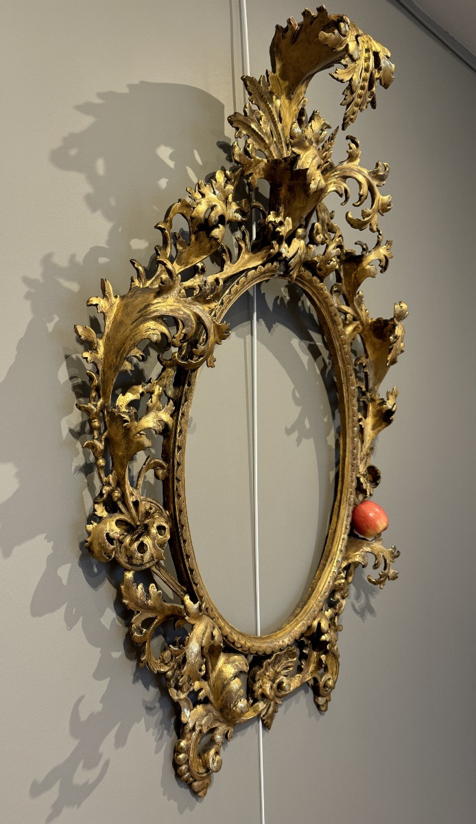 Grand Cadre Italien En Bois Doré 19ème Siècle -photo-7