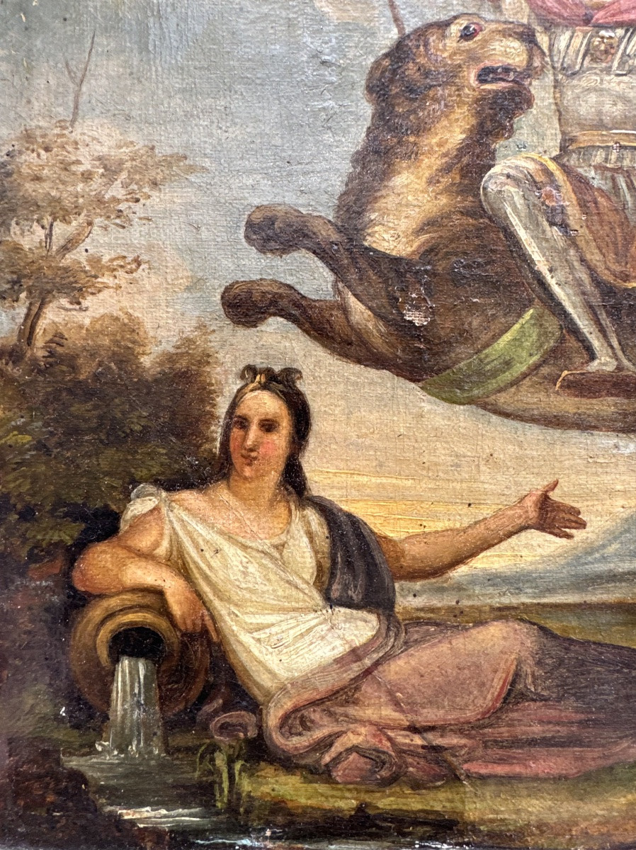 Pair Of Mythological Paintings, Oils On Canvas, Empire Period -photo-4