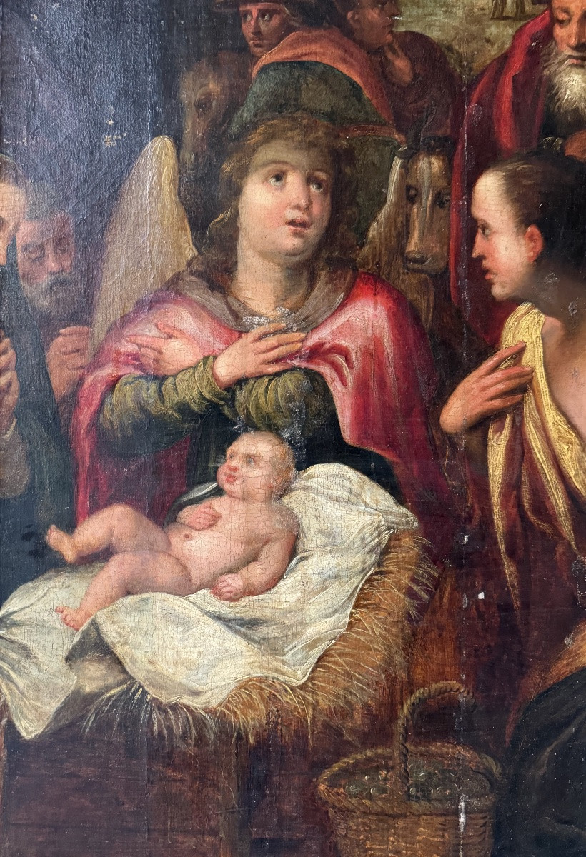 Adoration Of The Shepherds, Ambrosius Francken (in The Style Of), Late 16th Century -photo-2
