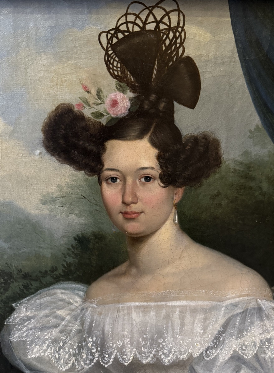 Portrait De Jeune Femme À La Coiffure À La Girafe, 1834-photo-1