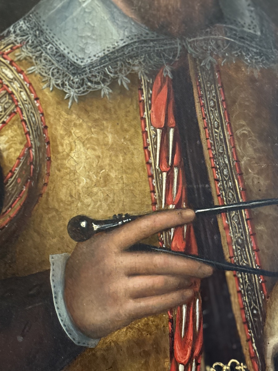 Portrait d’Un Homme Tenant Un Crâne, École Espagnole 1607-photo-3