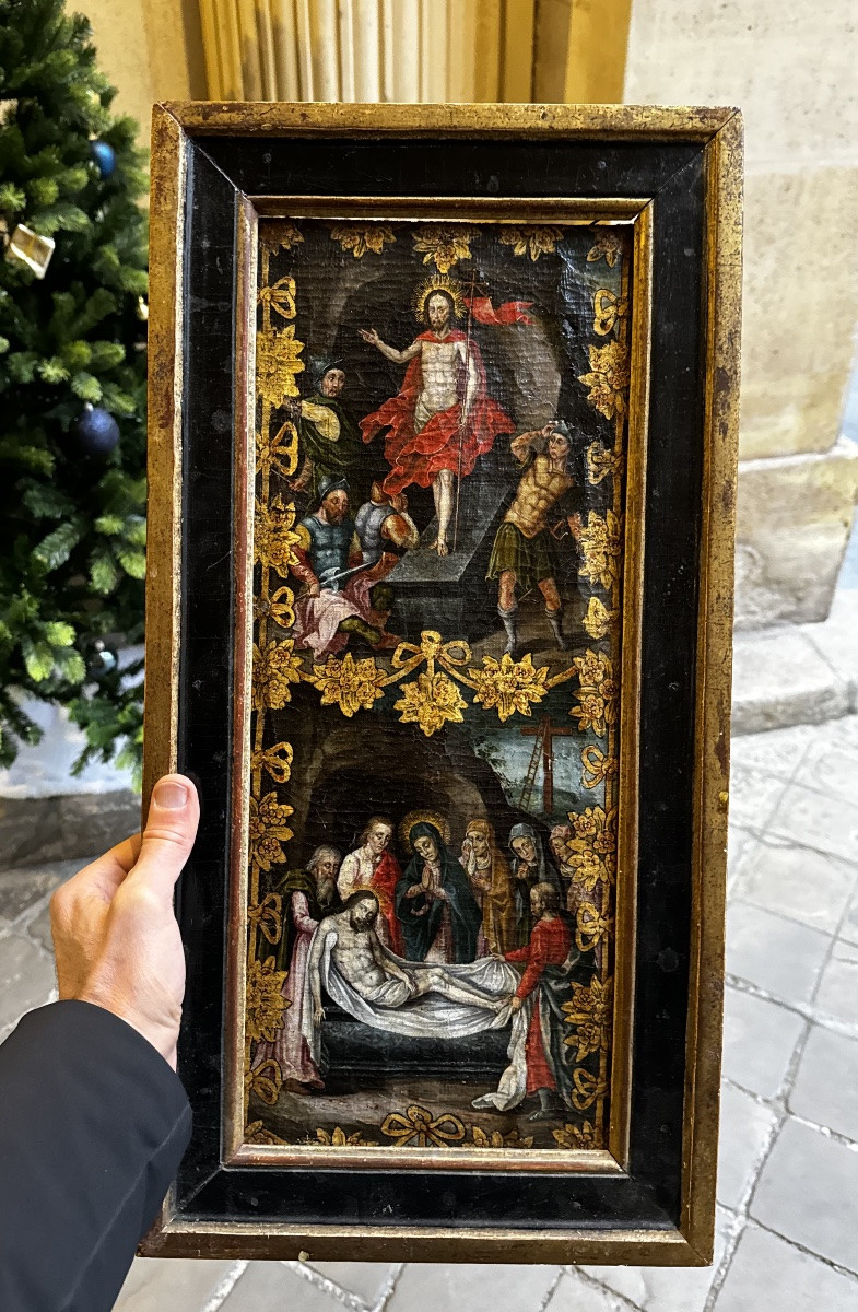 Scenes From The Life Of Christ, Pair Of Oil Paintings, Late 17th Century-photo-2