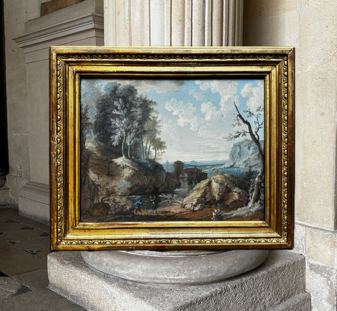 Paire De Gouaches 18ème Siècle Du Grand Tour-photo-2