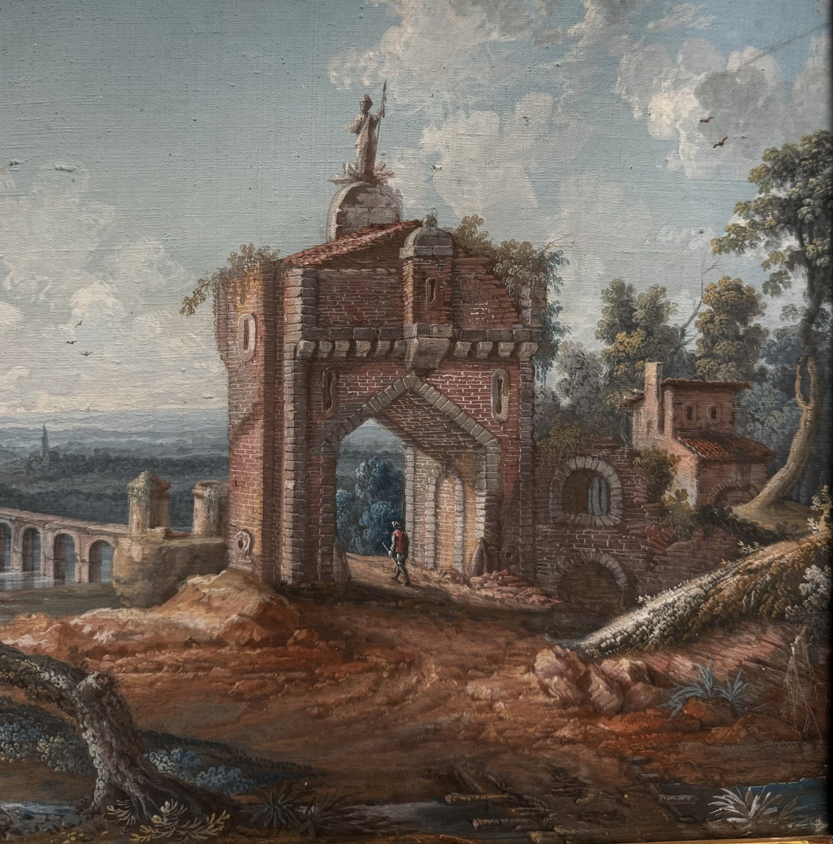 Paire De Gouaches 18ème Siècle Du Grand Tour-photo-3