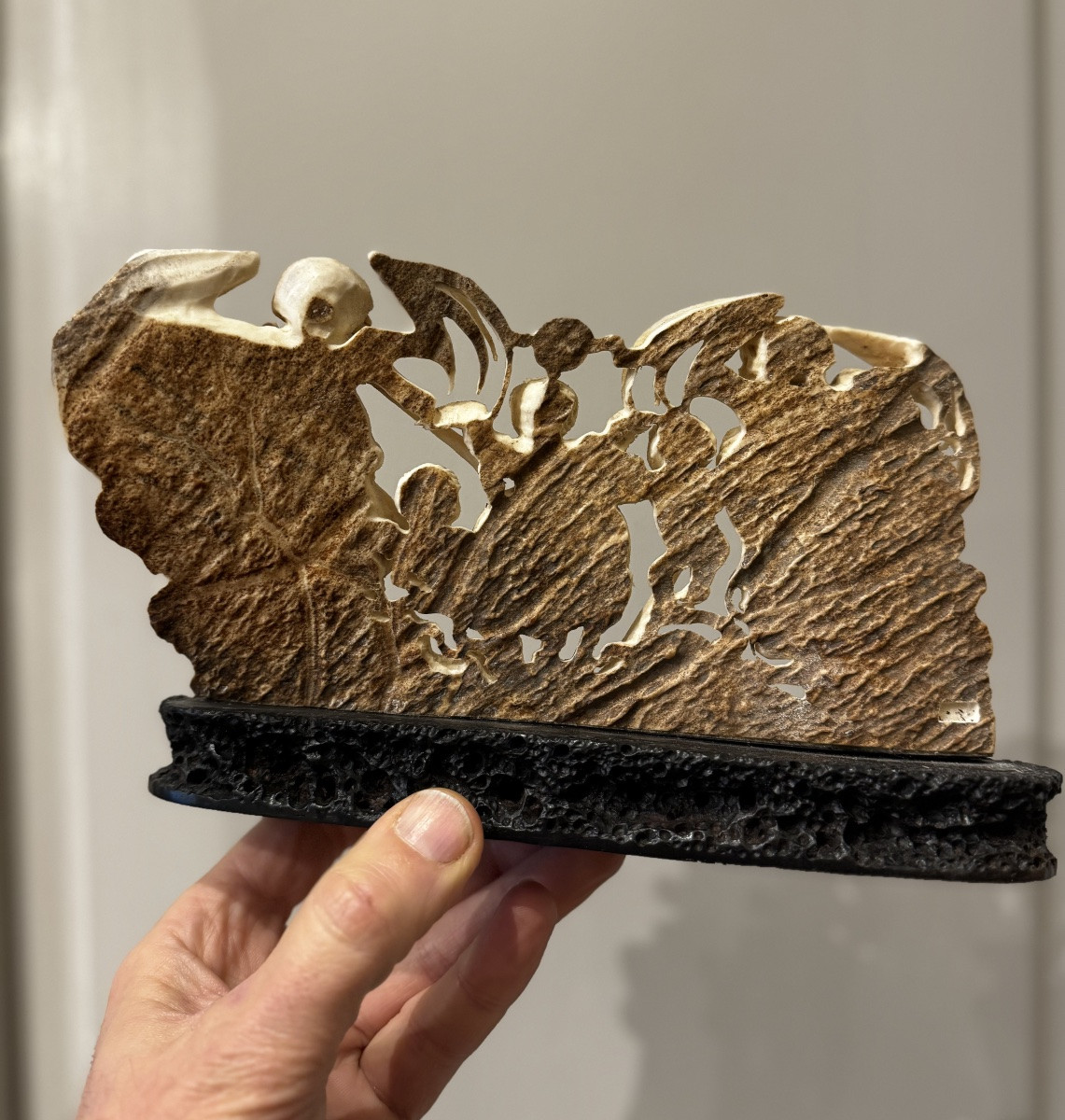 Allégorie De La Vie Et De La Mort, Os De Buffle 20ème Siècle -photo-4