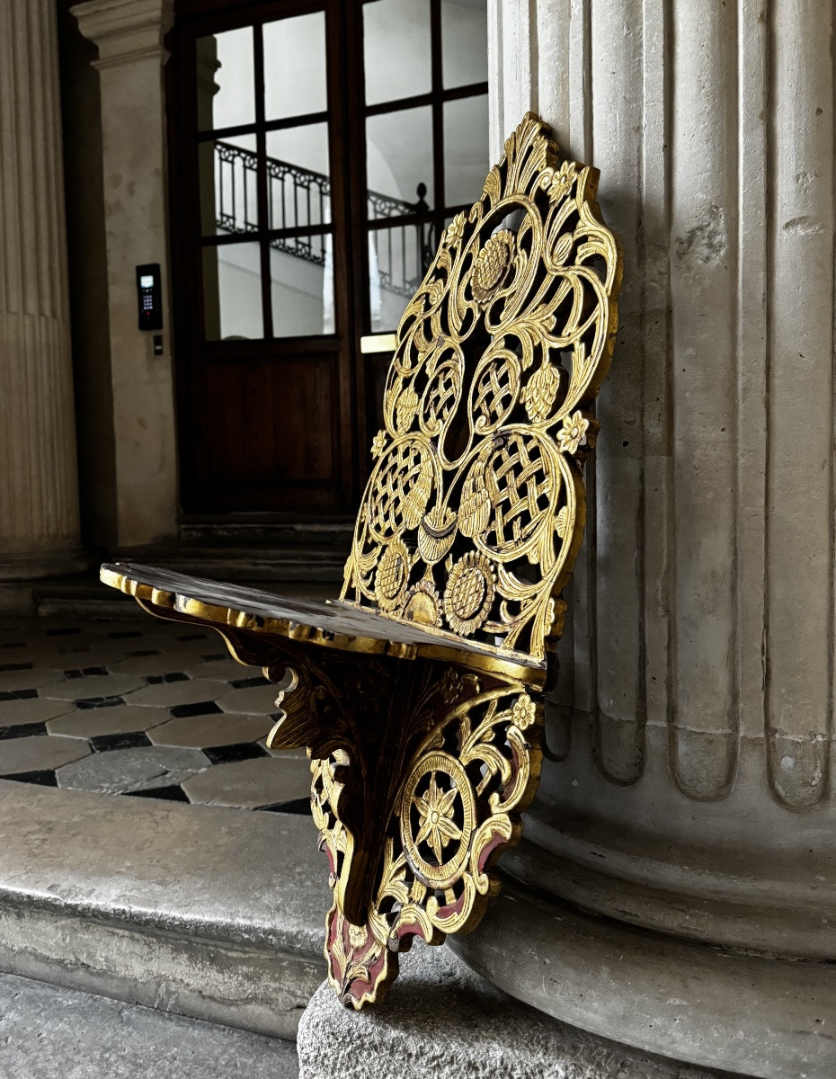 Porte-Turban En Bois Doré, Empire Ottoman 19ème Siècle -photo-2