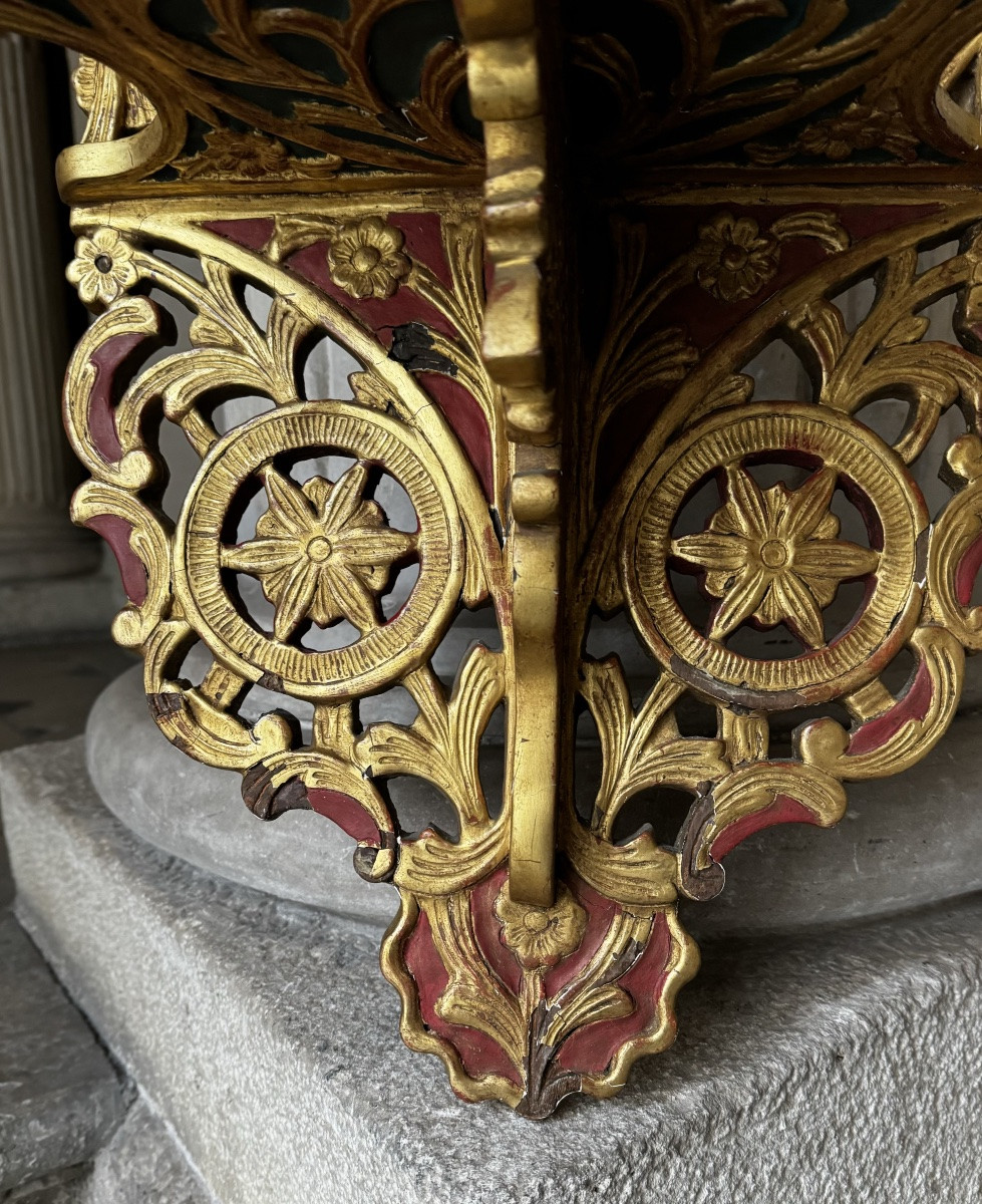 Porte-Turban En Bois Doré, Empire Ottoman 19ème Siècle -photo-3