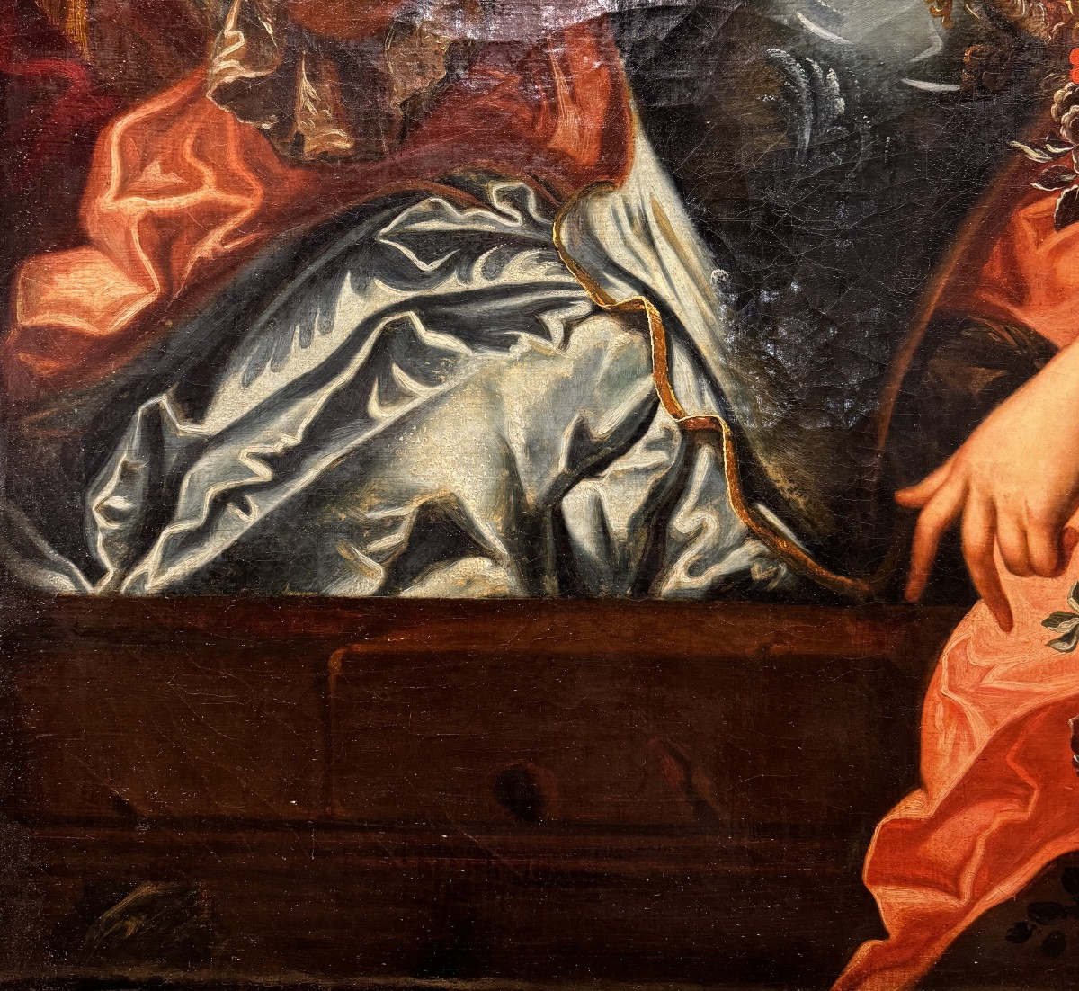 Large Portrait Of A Lady With A Flower, Italian School, Circa 1750 -photo-4