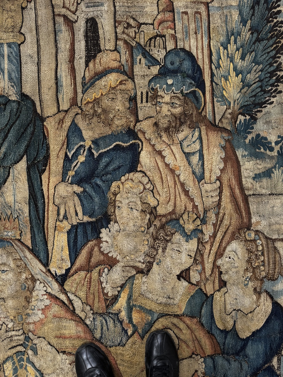 The Coronation Of Esther, Flemish Tapestry, 17th Century -photo-3