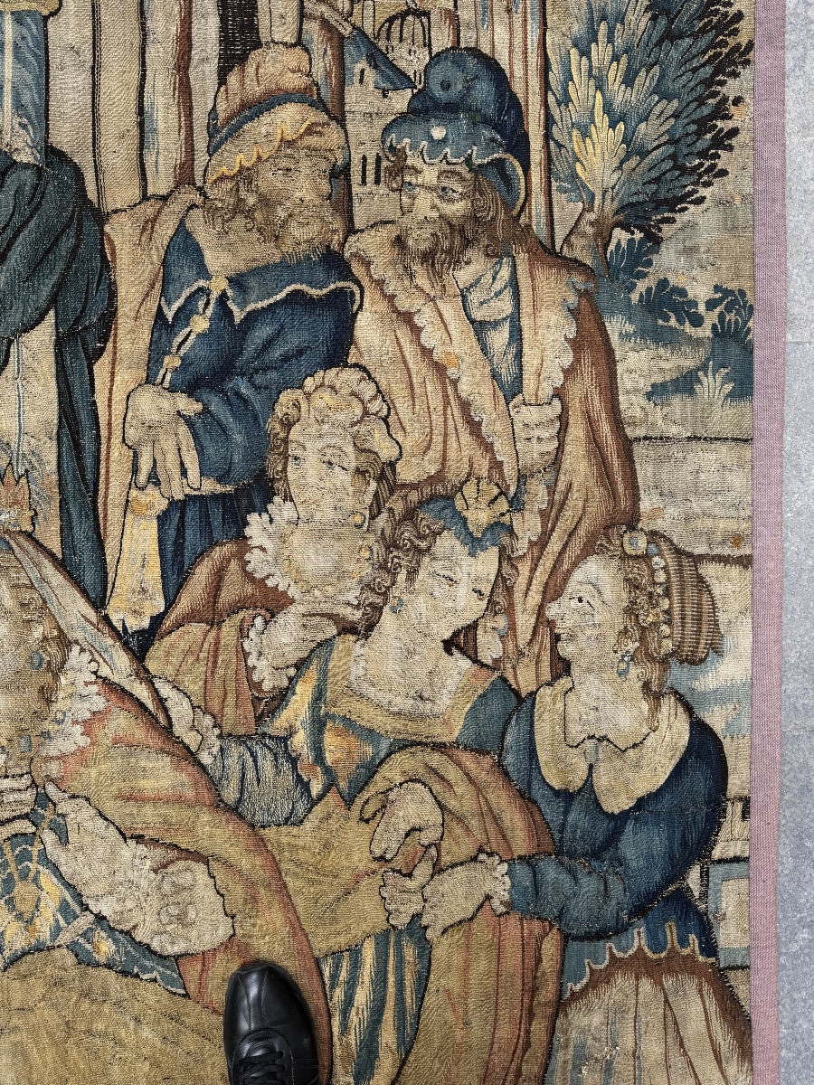 The Coronation Of Esther, Flemish Tapestry, 17th Century -photo-4