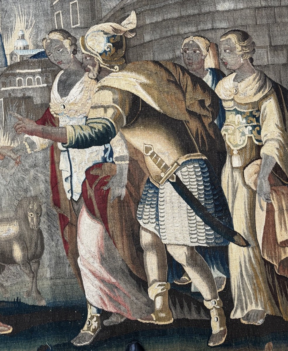 Le Couronnement d’Hester, Tapisserie d’Aubusson Fin 17ème Siècle-photo-4