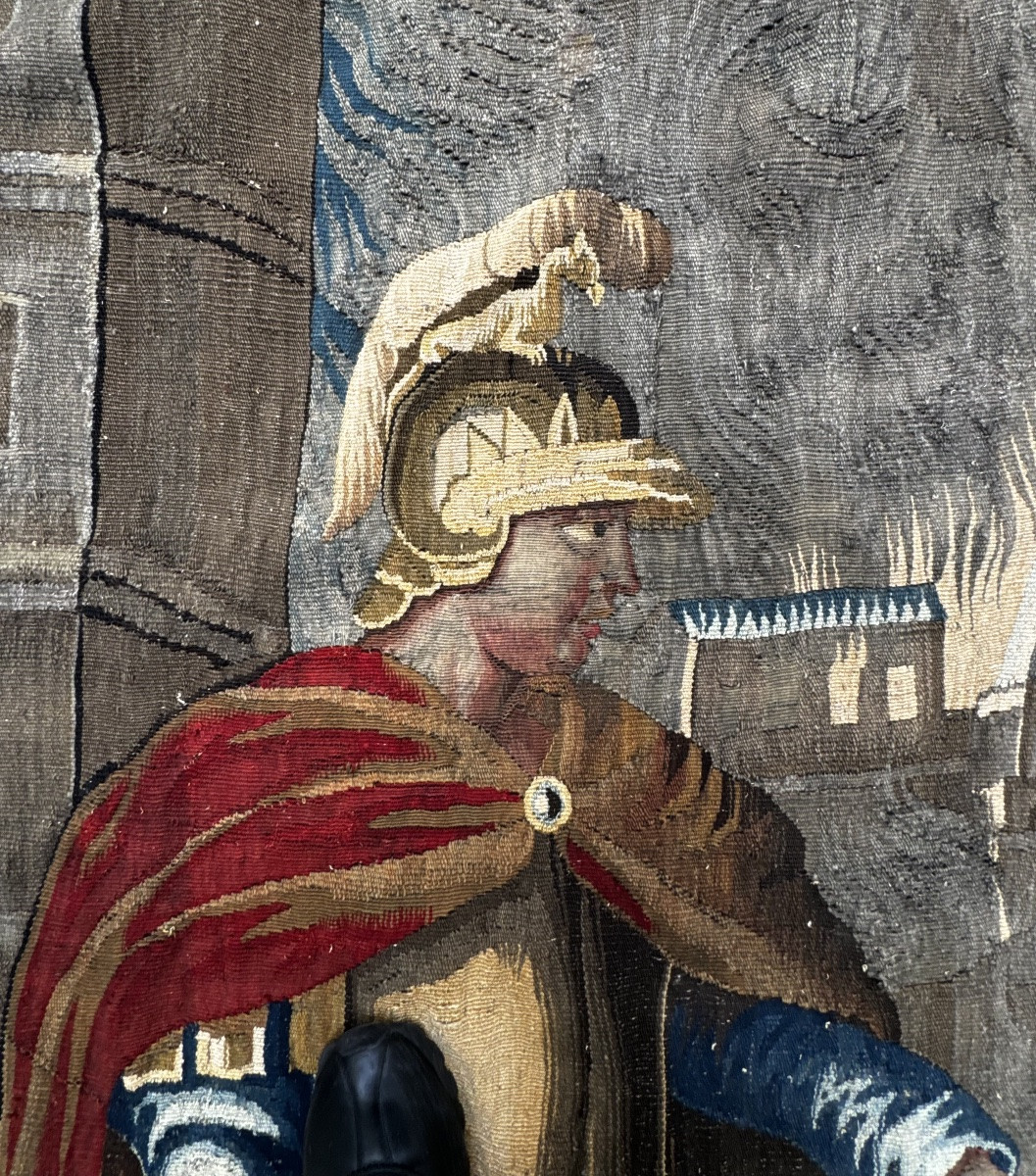 Le Couronnement d’Hester, Tapisserie d’Aubusson Fin 17ème Siècle-photo-1