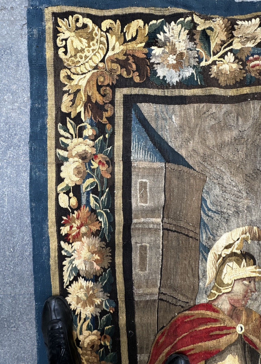Le Couronnement d’Hester, Tapisserie d’Aubusson Fin 17ème Siècle-photo-2