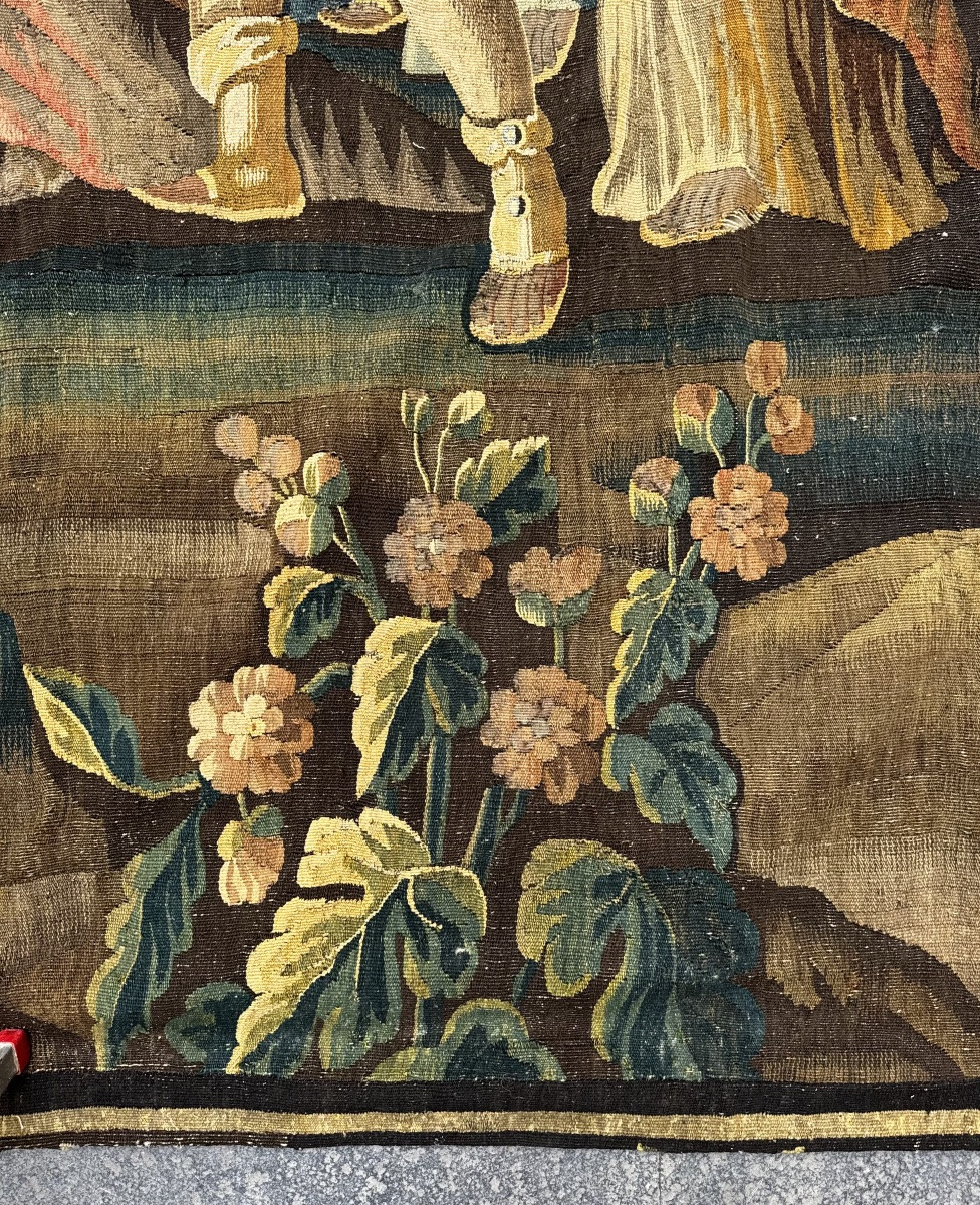 Le Couronnement d’Hester, Tapisserie d’Aubusson Fin 17ème Siècle-photo-3
