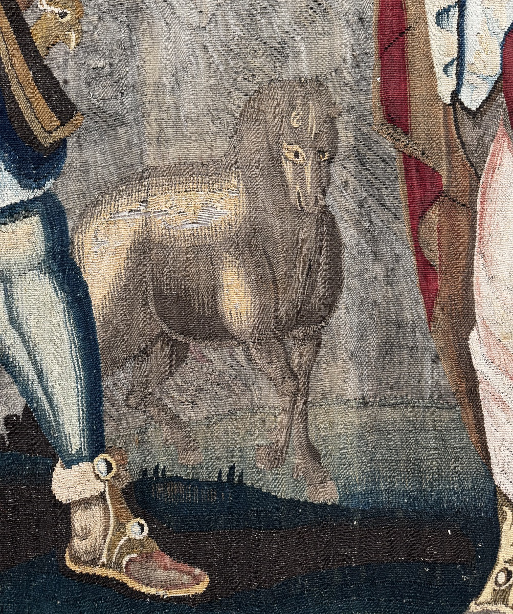 Le Couronnement d’Hester, Tapisserie d’Aubusson Fin 17ème Siècle-photo-5