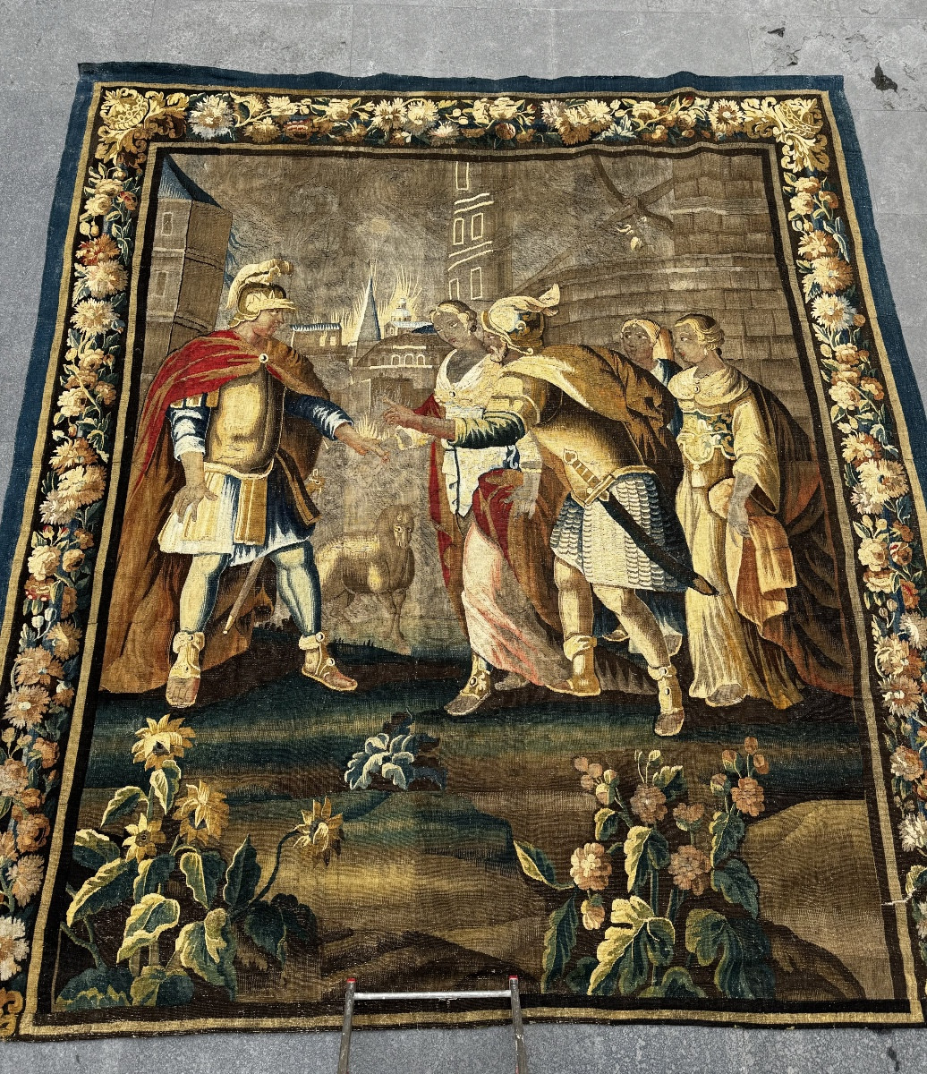 Le Couronnement d’Hester, Tapisserie d’Aubusson Fin 17ème Siècle