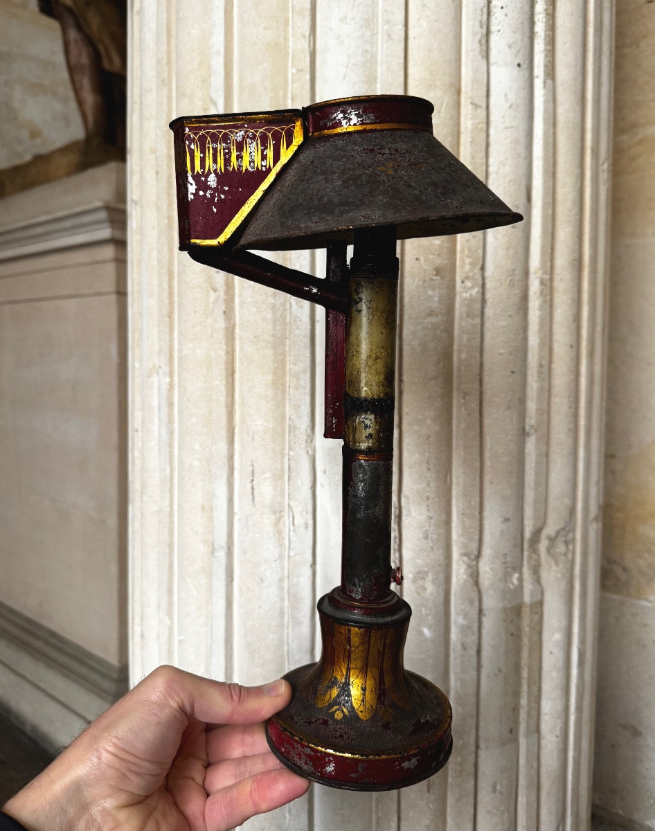 Paire De Lampes À Huile Début 19ème Siècle -photo-1