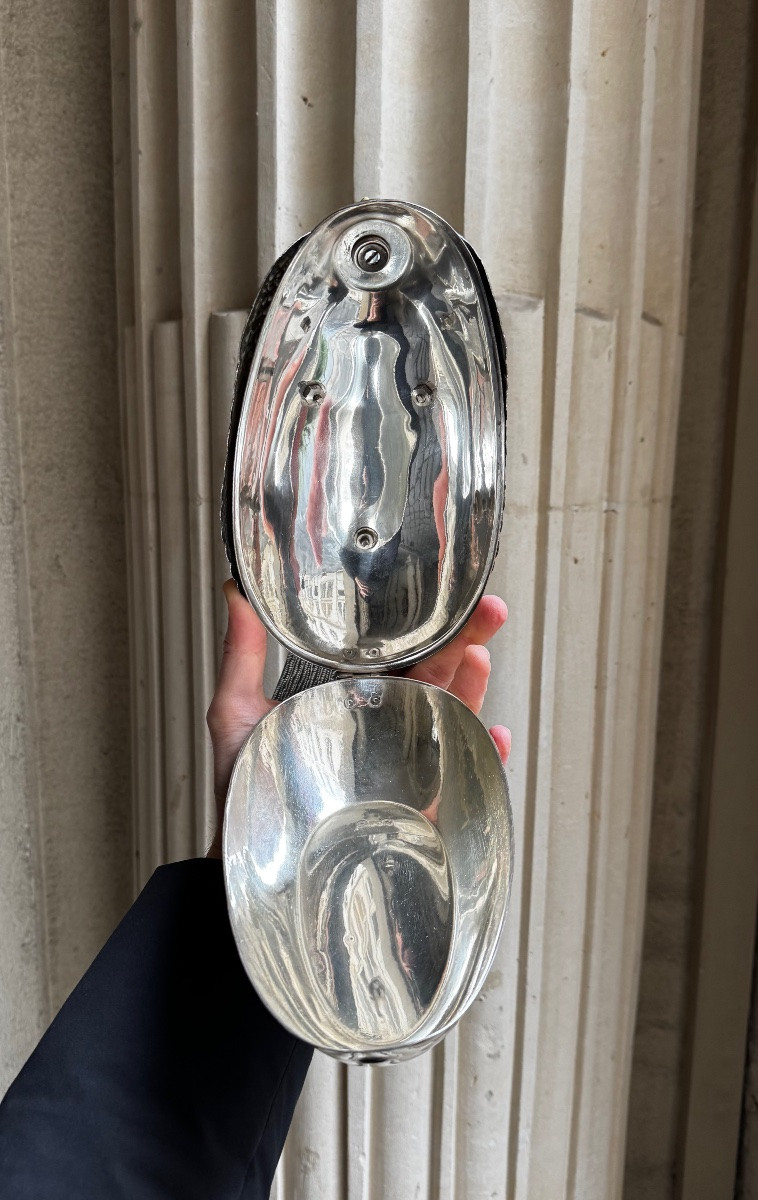 Boîte En Métal Argenté, Italie 1960-photo-5