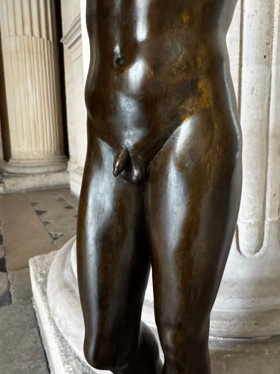 Young Man Praying. Bronze After The Antique-photo-5