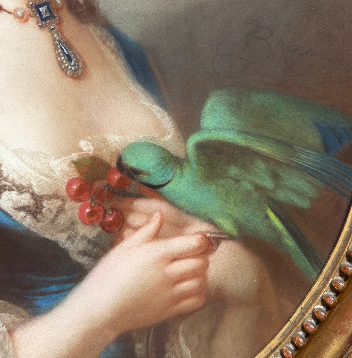 Pair Of Large Pastels Circa 1860 By Constant Joseph Brochart-photo-4