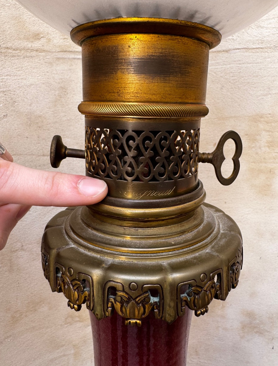 Paire De Lampes À Pétrole, Maison Gagneau Fin 19ème Siècle -photo-4