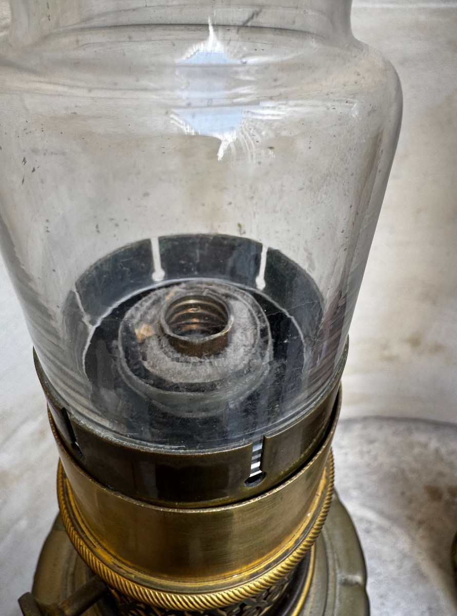 Paire De Lampes À Pétrole, Maison Gagneau Fin 19ème Siècle -photo-3
