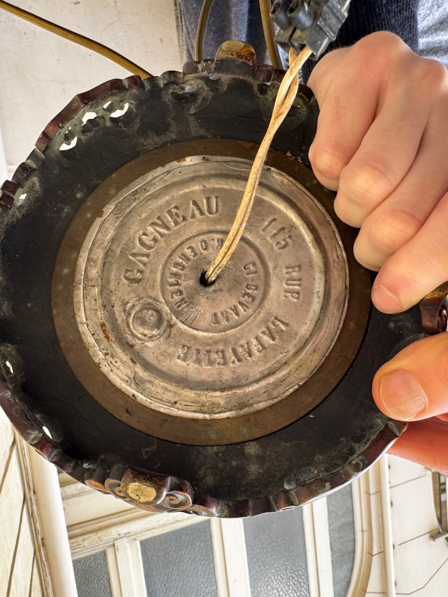 Paire De Lampes À Pétrole, Maison Gagneau Fin 19ème Siècle -photo-4