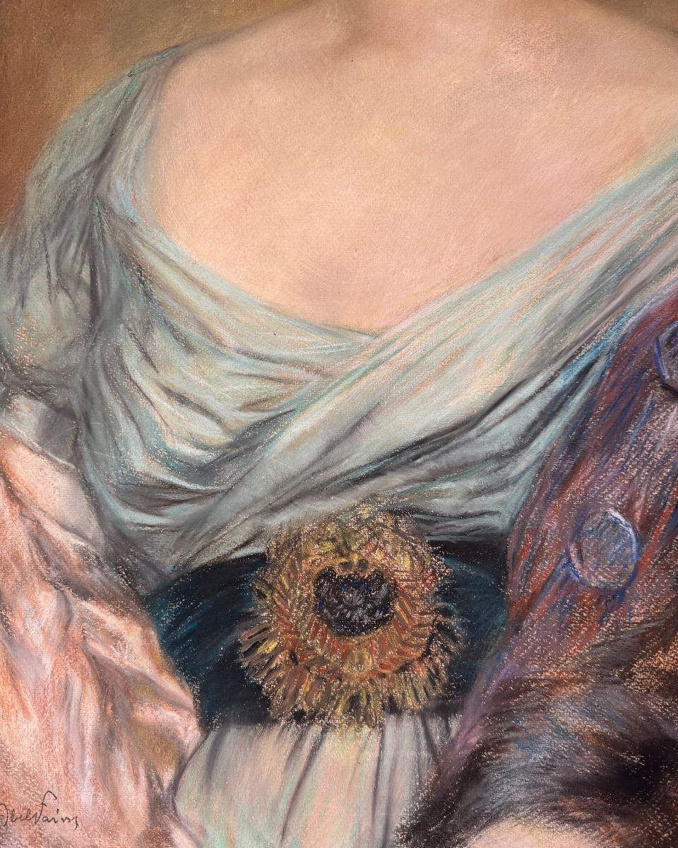 Pastel Of A Woman With Turban By Abel Faivre 1910-photo-2