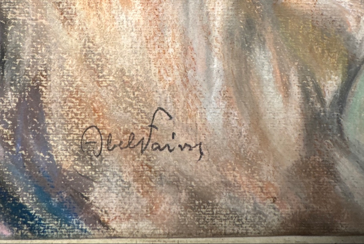 Pastel Of A Woman With Turban By Abel Faivre 1910-photo-3