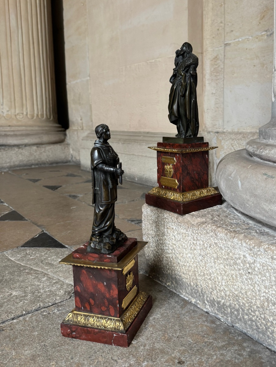Paire De Statuettes Religieuses, Italie 1839-photo-2