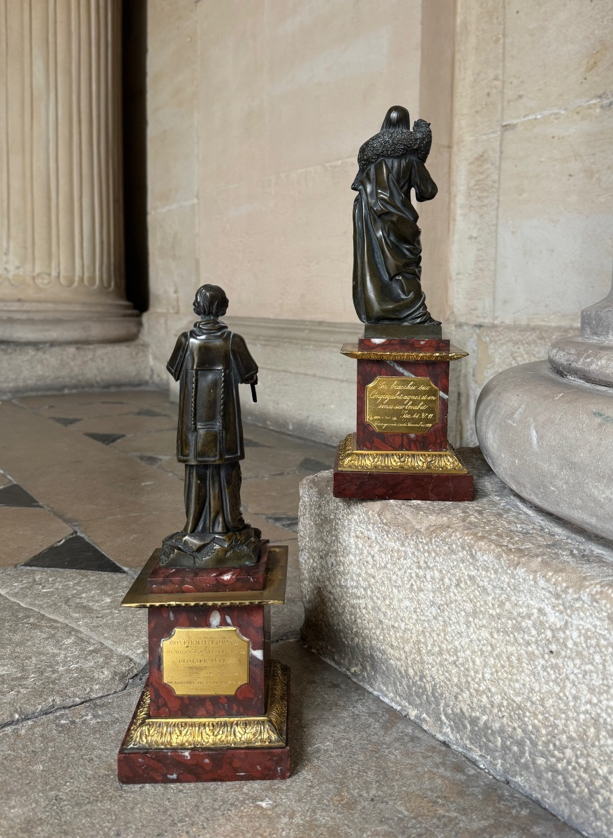 Paire De Statuettes Religieuses, Italie 1839-photo-3