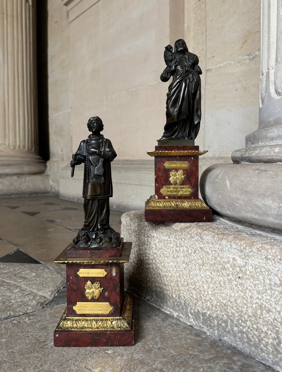Paire De Statuettes Religieuses, Italie 1839