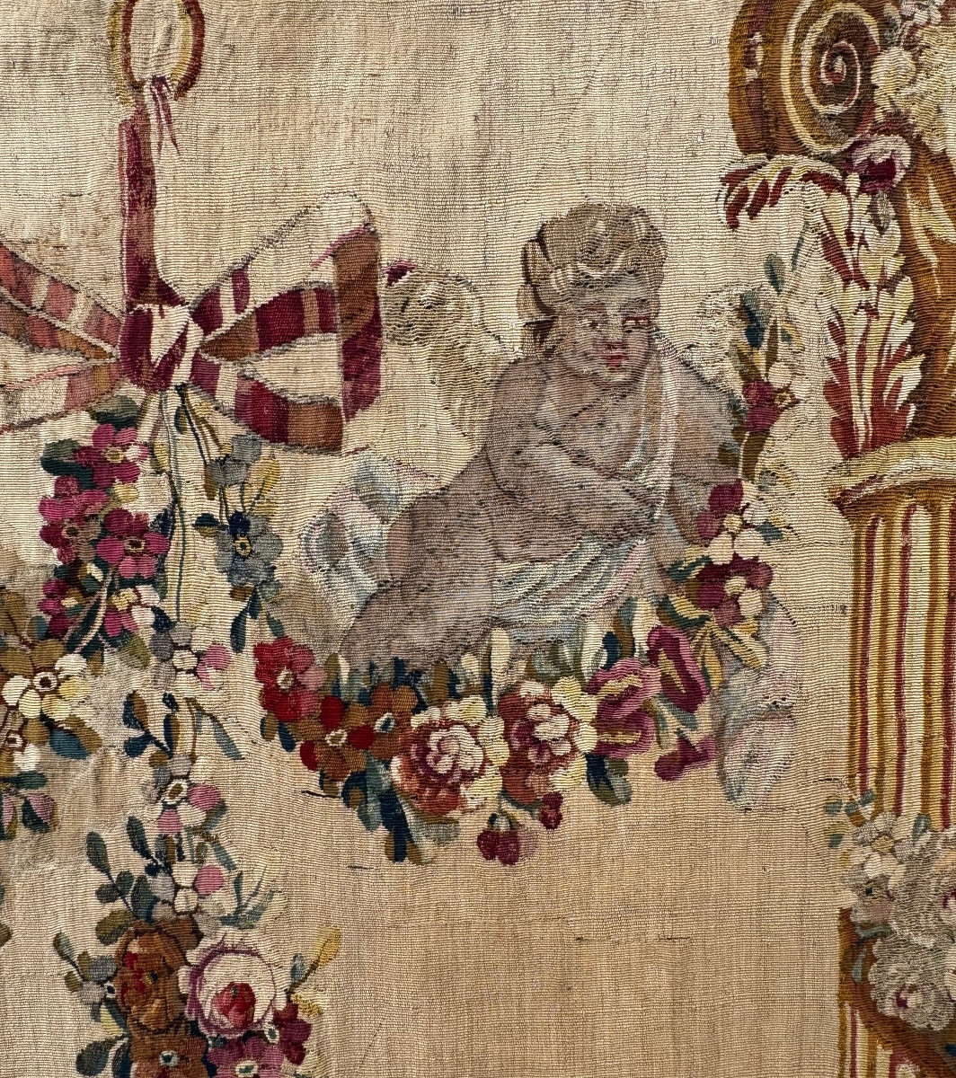 Scène De Pêche Galante Au Bord De L’eau, Tapisserie d’Aubusson Milieu 18ème Siècle -photo-3